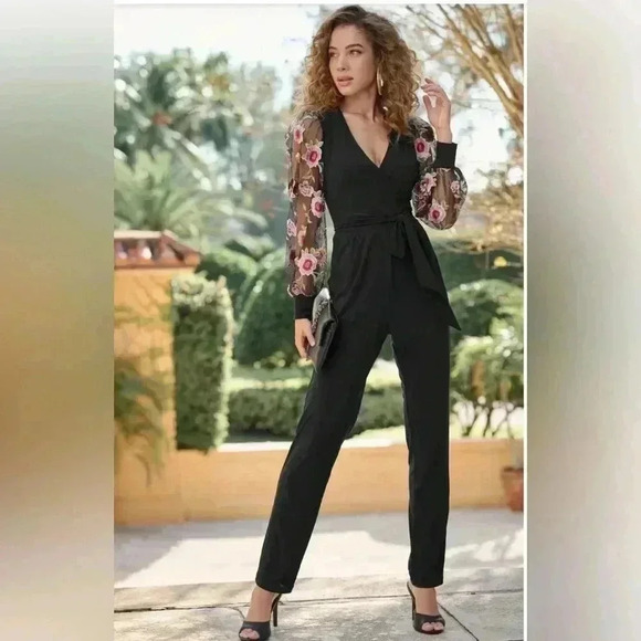 Embroidered Sleeve Jumpsuit - Picture 10 of 16